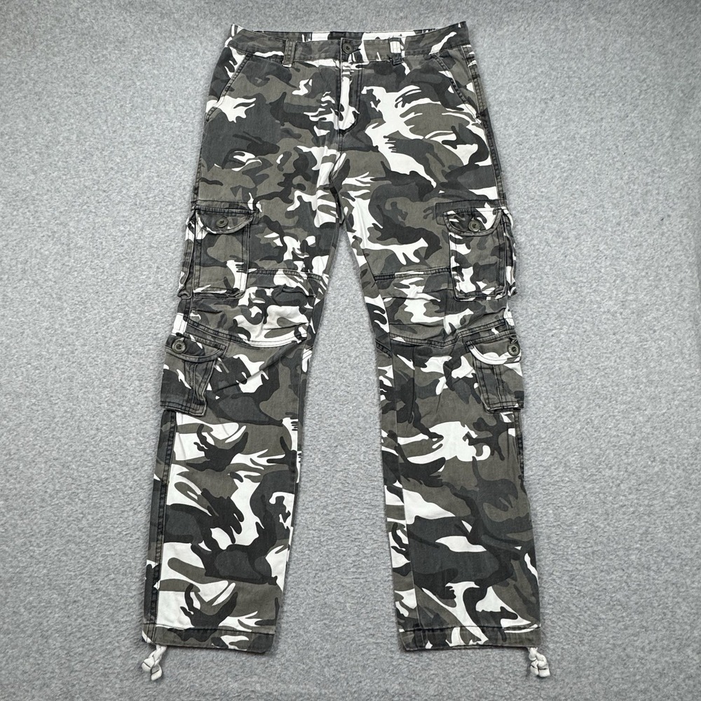 Must Way Urban Camo Cargo Pants 34x32 Utility Streetwear Tactical Hip Hop Grunge